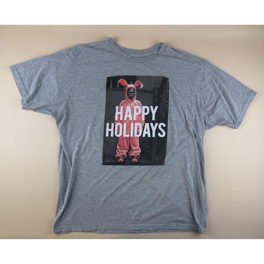 A Christmas Story Ralphie Pink Bunny Suit Tee Mens 2X Gray‎  Movie Merch